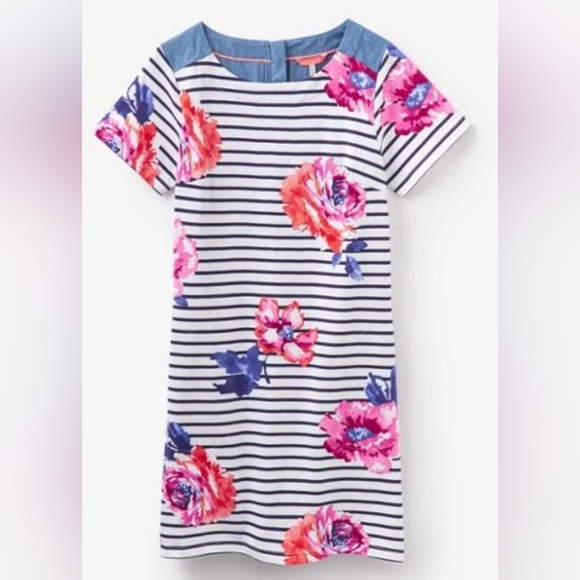 Joules Dresses & Skirts - JOULES Chambray Striped Floral Dress